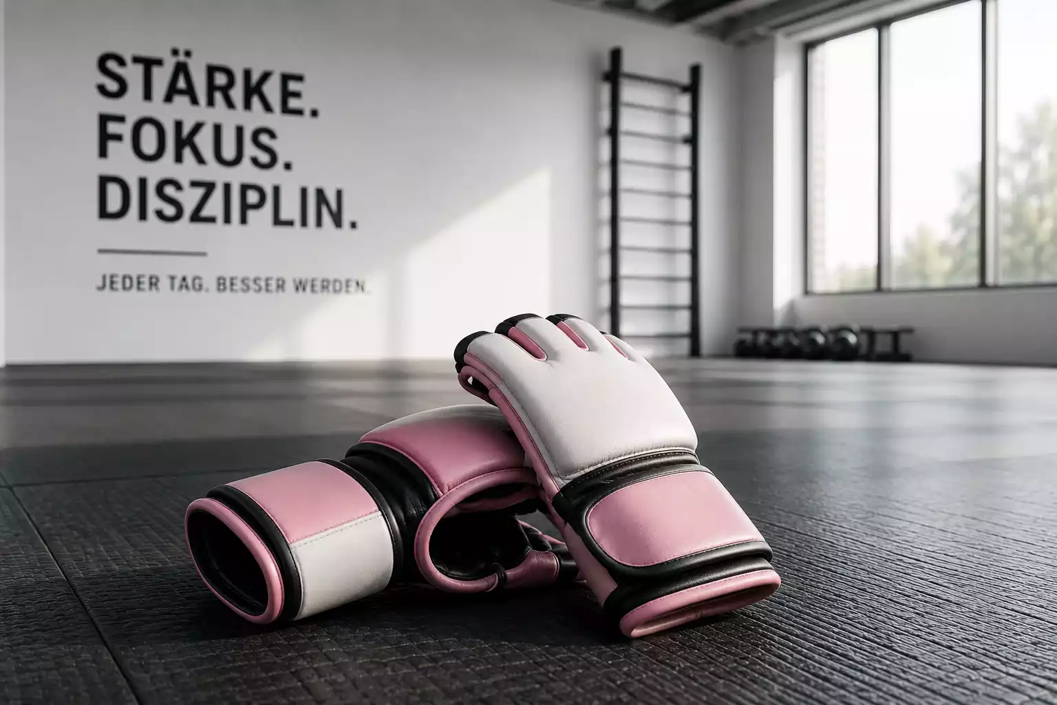 Frauen-MMA-Handschuhe auf einer Trainingsmatte als Symbol für UFC-Frauen-Divisionen