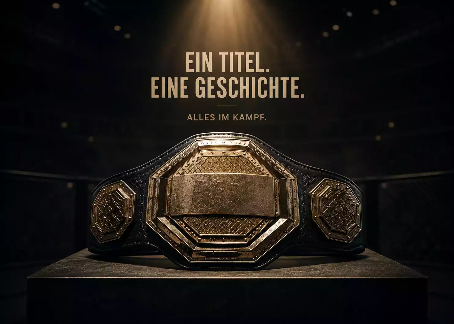 UFC-Championship-Gürtel unter Scheinwerferlicht als Symbol für Titelkampf-Wetten