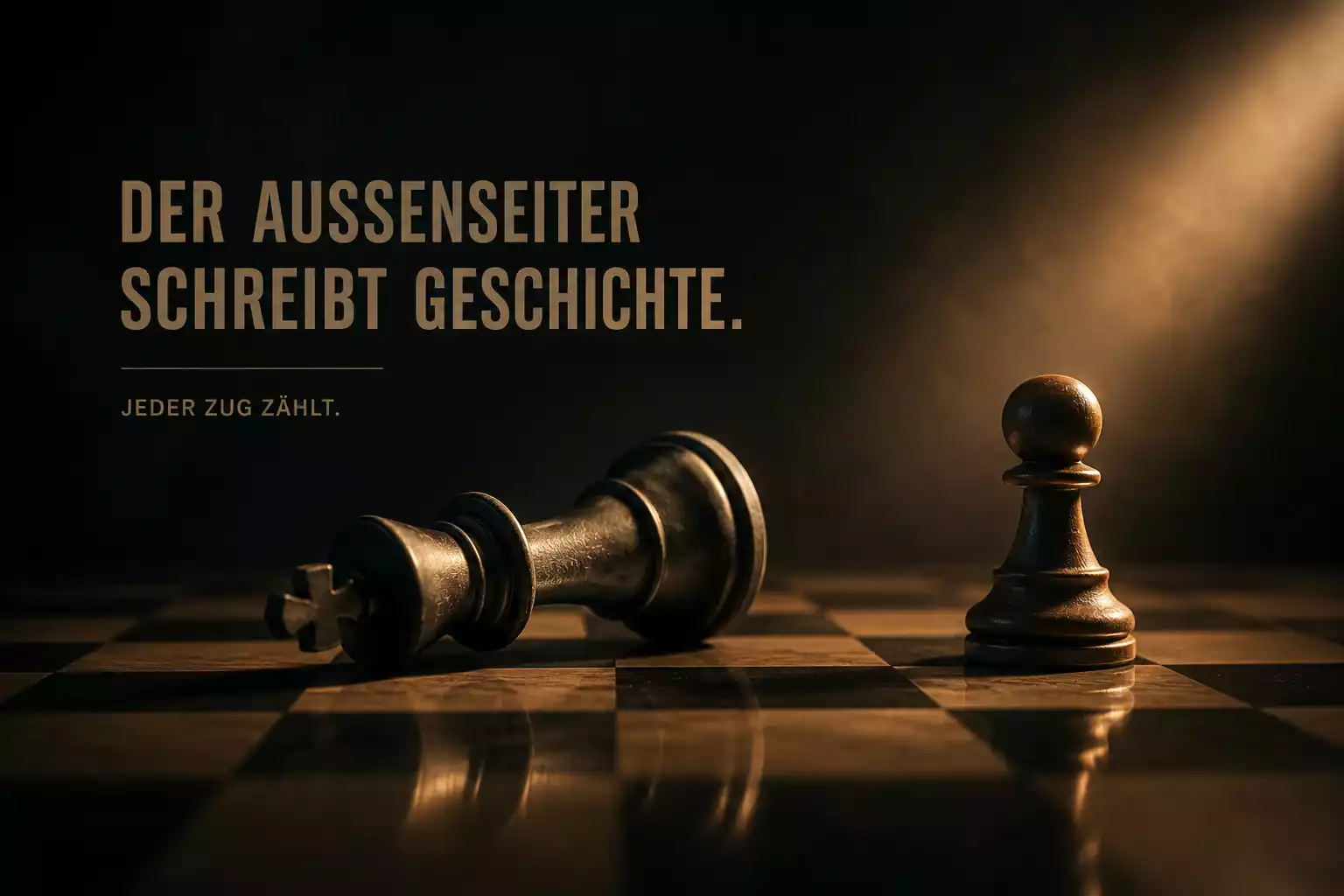 Umgeworfene Schachfigur als Symbol für einen UFC-Upset und Favoritensterben